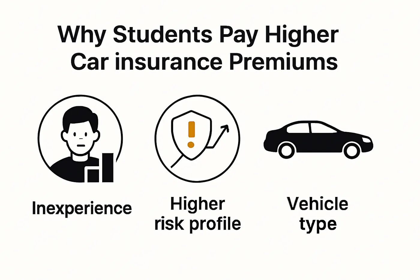 Infographic explaining why students pay more for car insurance