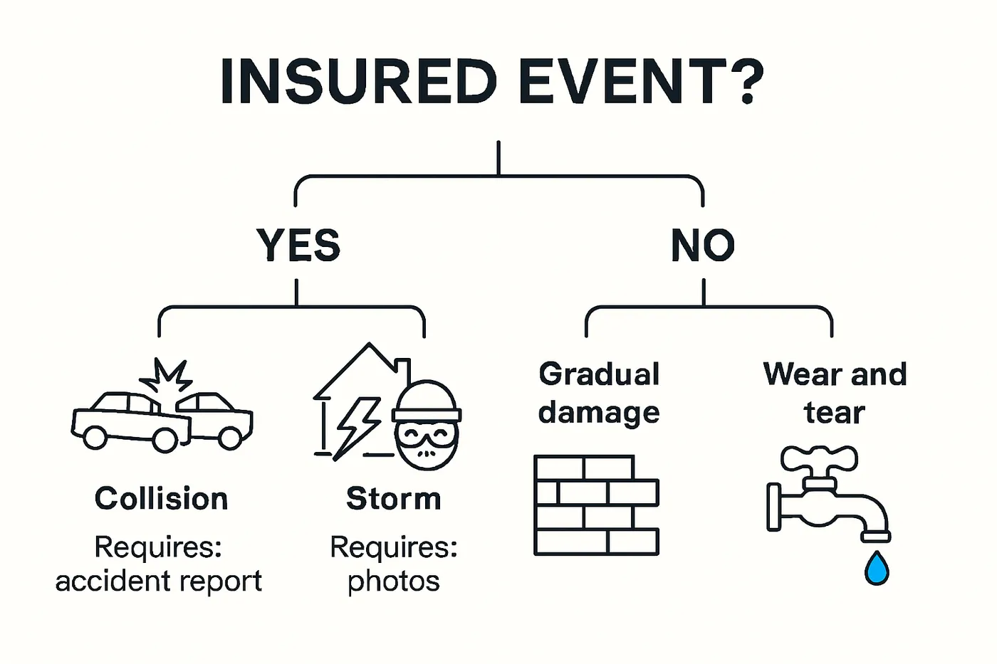 infographic showing insured versus uninsured events