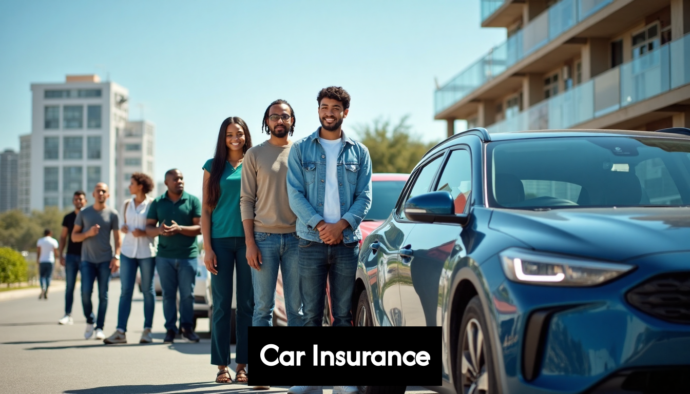 South African motorists with their cars in city