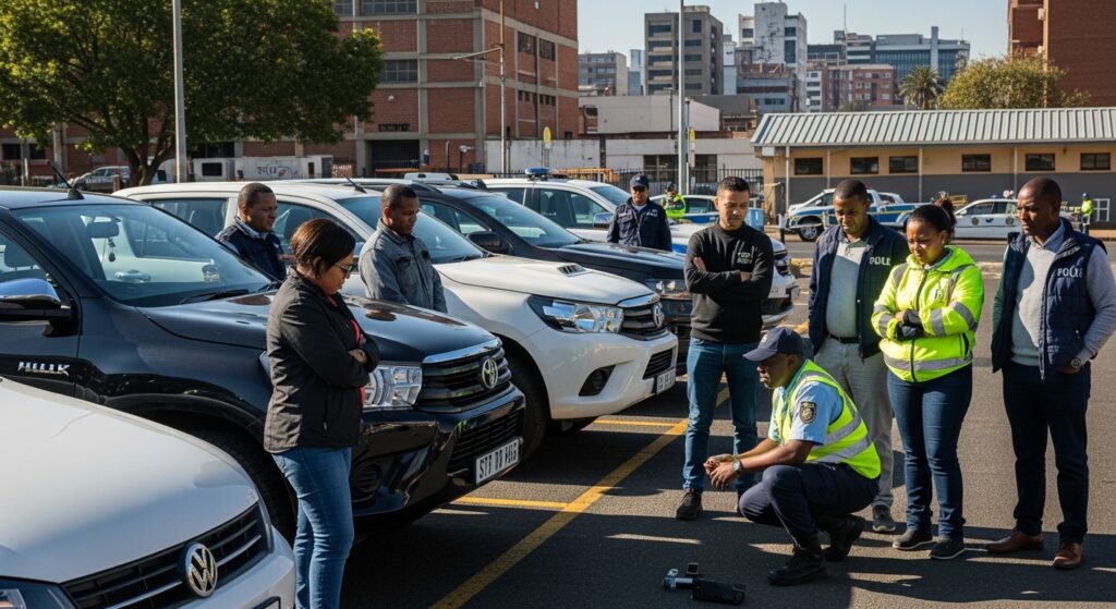stolen cars South Africa, car theft, urban parking lot