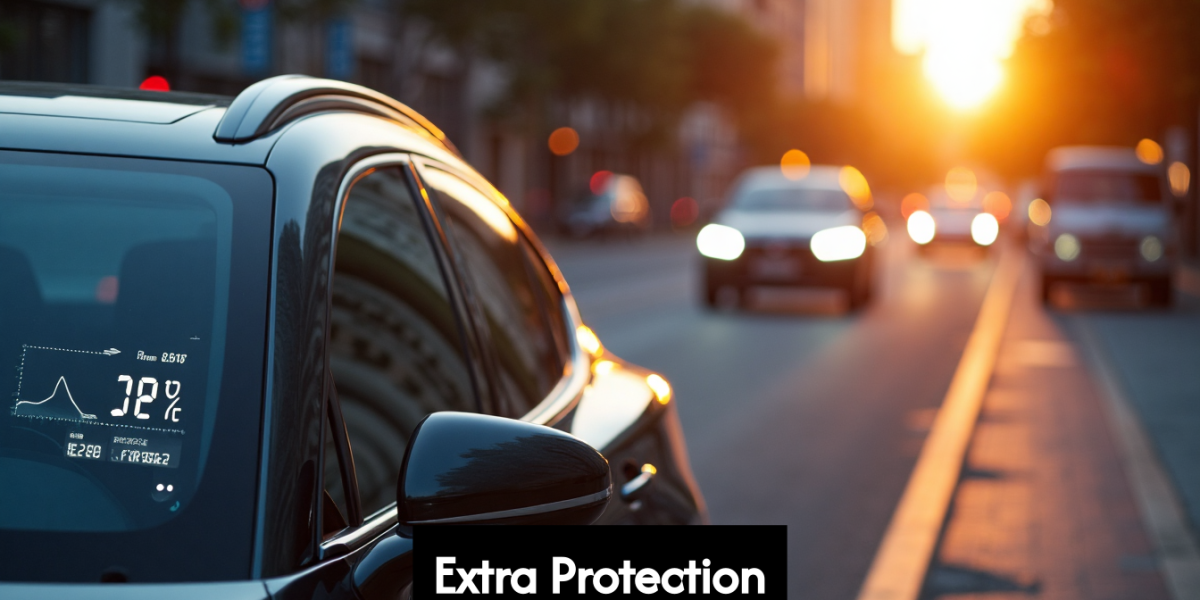 Smart car in modern city street environment